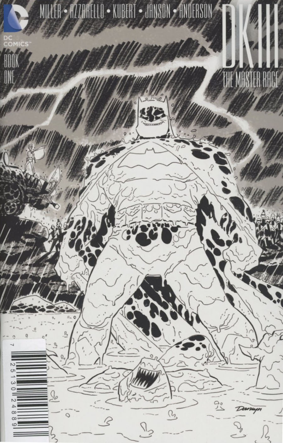 Dark Knight III The Master Race #1 Cover Z-X DF Graham Crackers Exclusive Darwyn Cooke Black & White Variant Cover