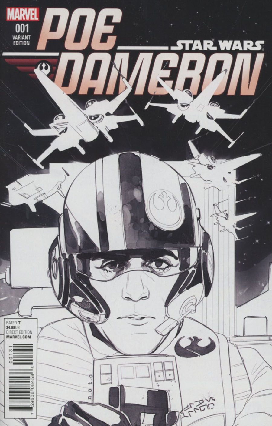 Star Wars Poe Dameron #1 Cover I Incentive Phil Noto Sketch Variant Cover