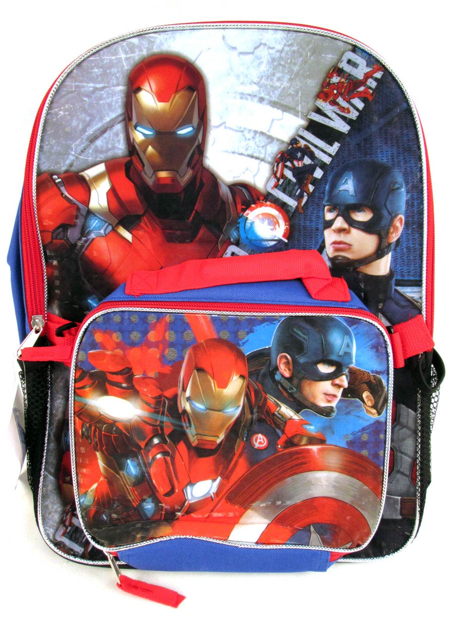 Marvel Comics 16-Inch Backpack With Lunchbox - Avengers