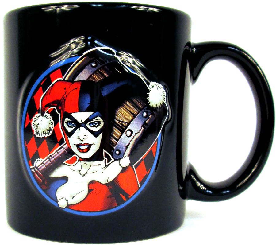 DC Comics 20-ounce Ceramic Embossed Mug - Harley Quinn Face