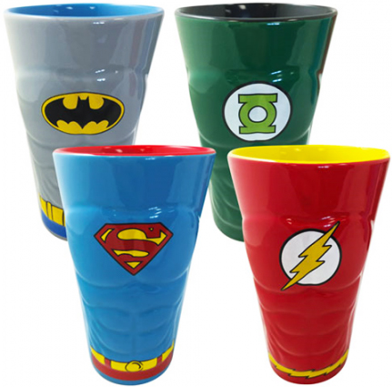 DC Comics Molded Ceramic Pint 4-Pack - Heroes