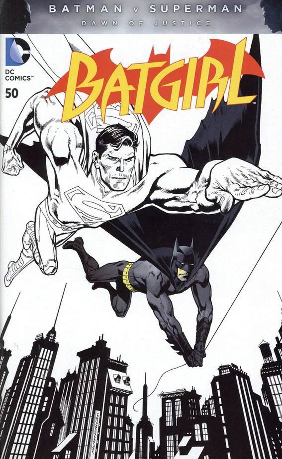 Batgirl Vol 4 #50 Cover E Variant Kevin Nowlan Batman v Superman Dawn Of Justice Superman In Black And White Cover Without Polybag