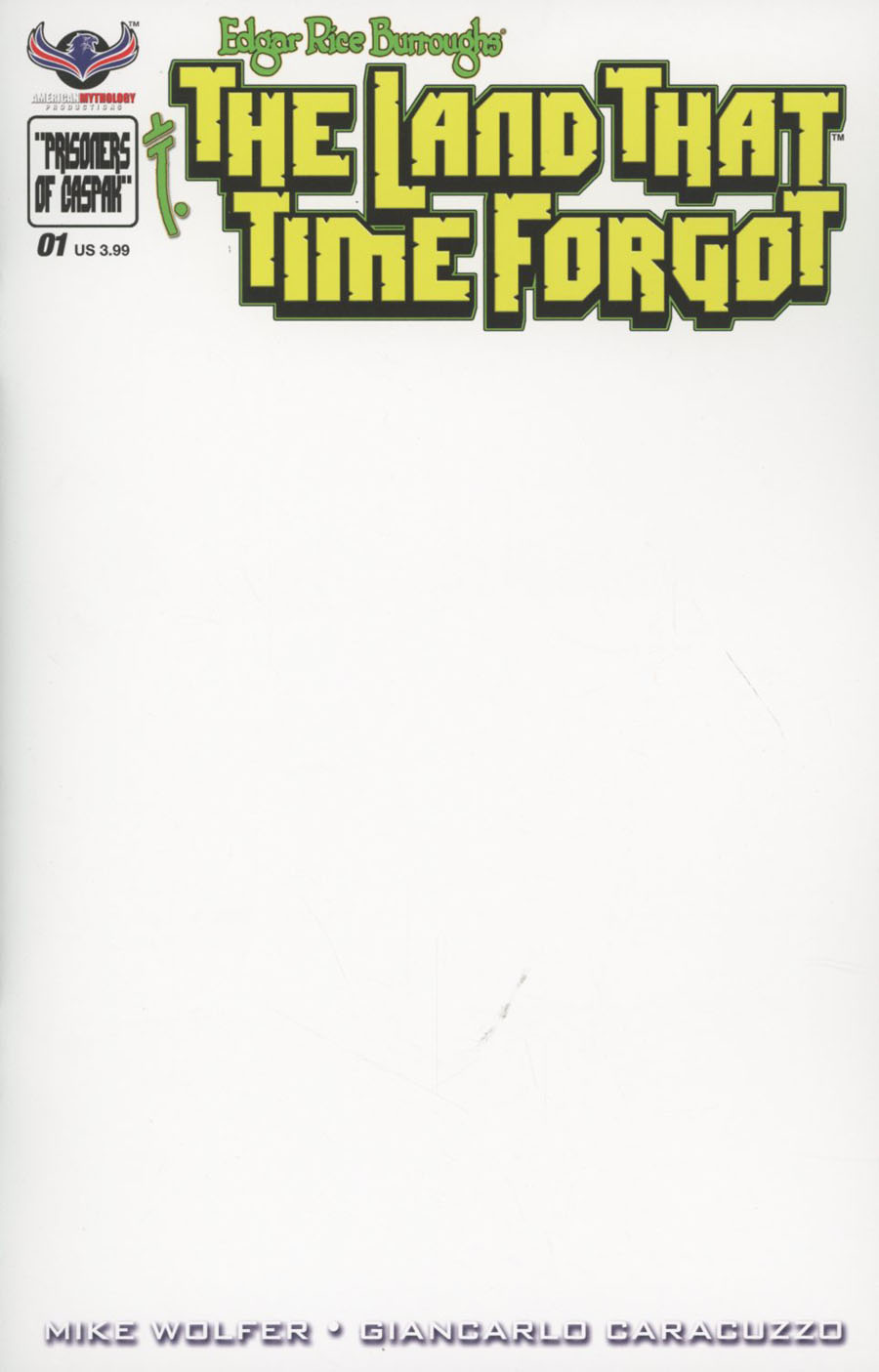 Edgar Rice Burroughs Land That Time Forgot #1 Cover D Variant Blank Cover