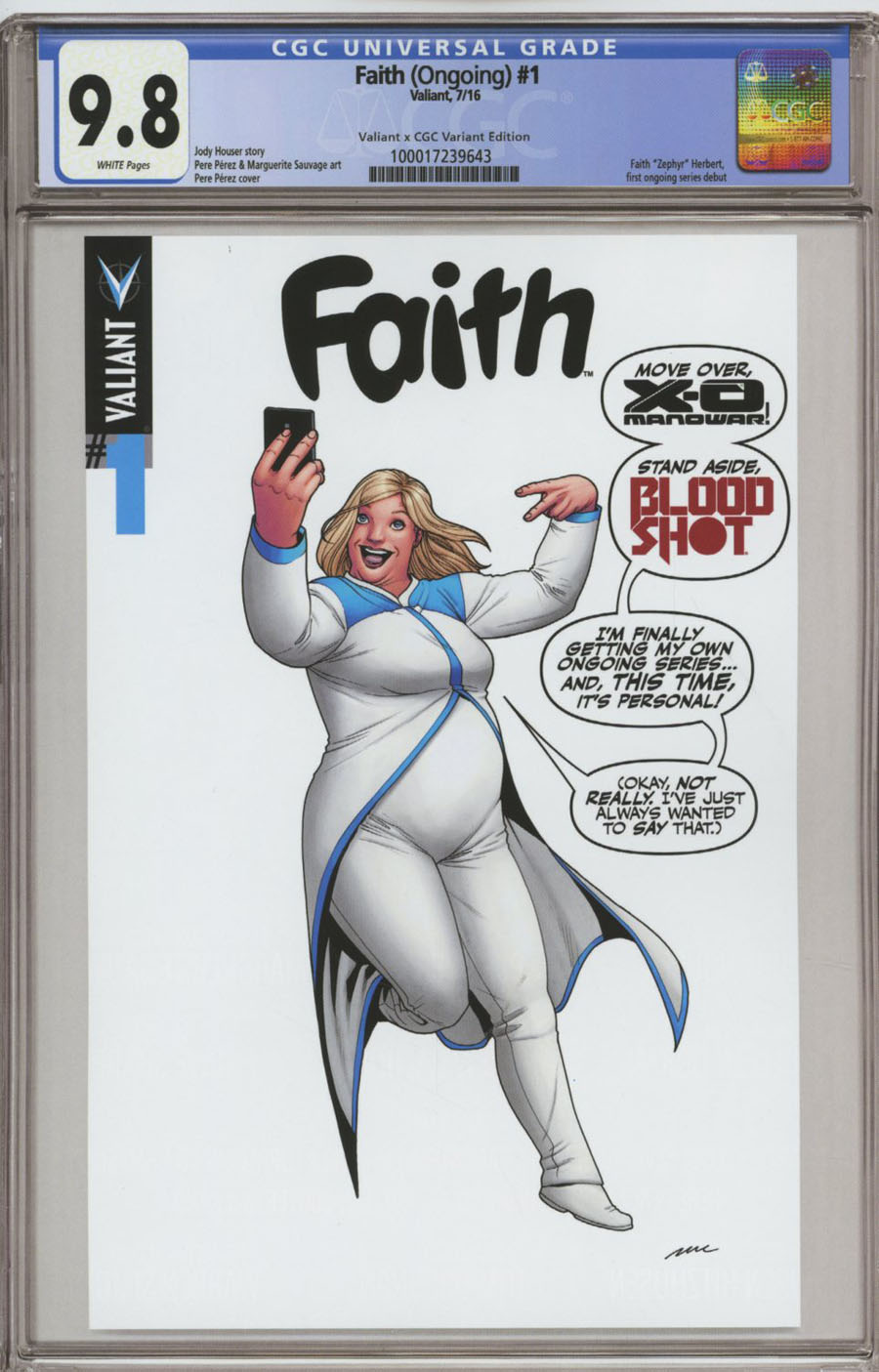 Faith (Valiant Entertainment) Vol 2 #1 Cover E Variant Pere Perez Valiant x CGC Replica Cover