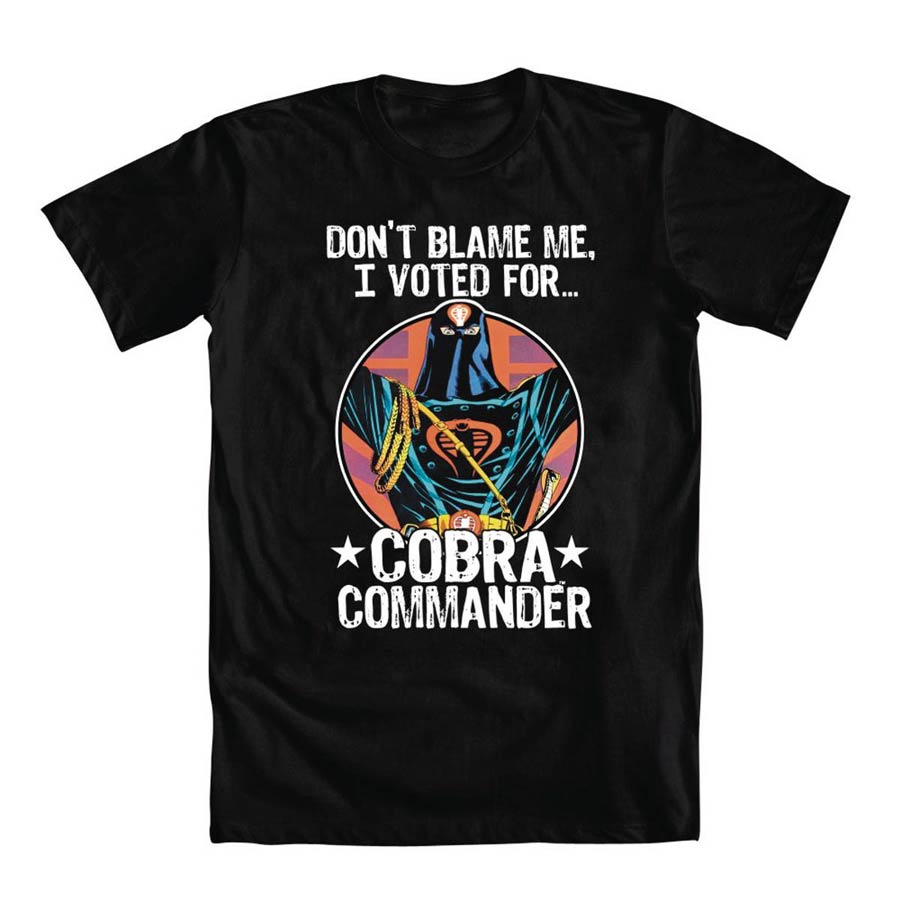 GI Joe Dont Blame Me I Voted For Cobra Commander Black T-Shirt Large