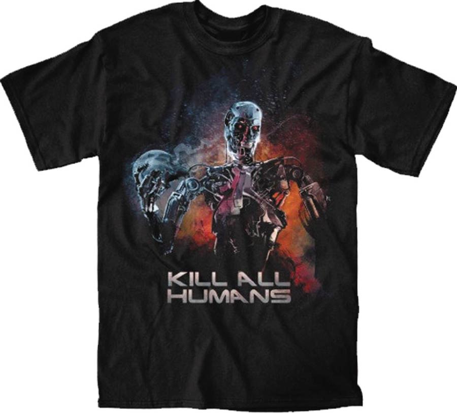 Terminator Kill All Humans Previews Exclusive Black T-Shirt Large