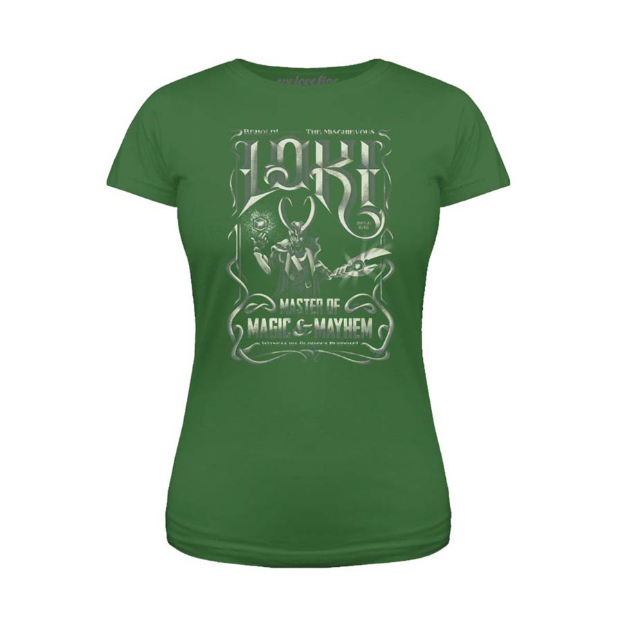 Loki Magic & Mayhem Green Womens T-Shirt Large
