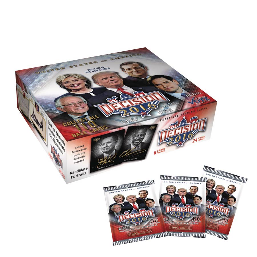 Decision 2016 Political Trading Cards Retail Box