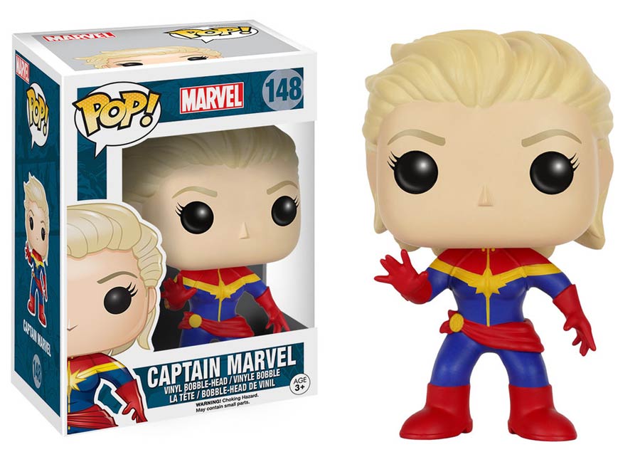 POP Marvel 148 Captain Marvel Unmasked Vinyl Bobble Head