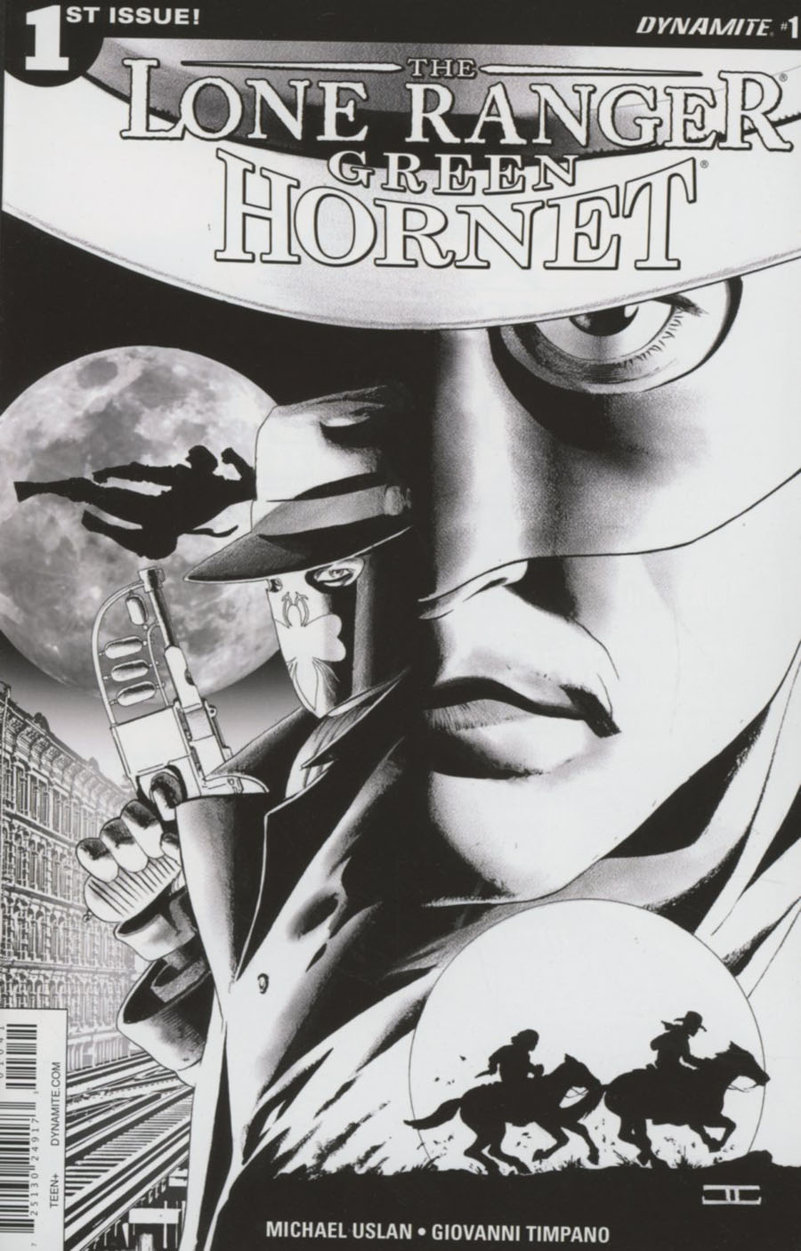 Lone Ranger Green Hornet #1 Cover D Incentive John Cassaday Black & White Cover