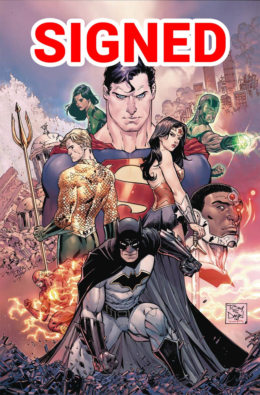 Justice League Vol 3 #1 Cover E DF Signed By Tony S Daniel