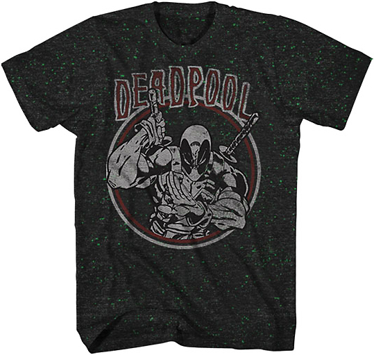 Deadpool Dead Logo Black T-Shirt Large