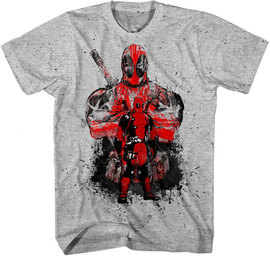 Deadpool Young Red Grey T-Shirt Large