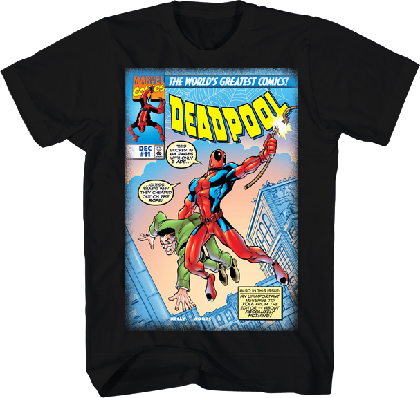 Deadpool Strong Pool Black T-Shirt Large