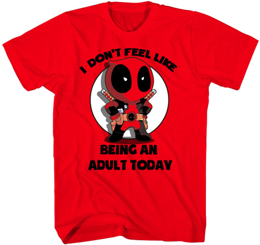 Deadpool Adults Only Red T-Shirt Large