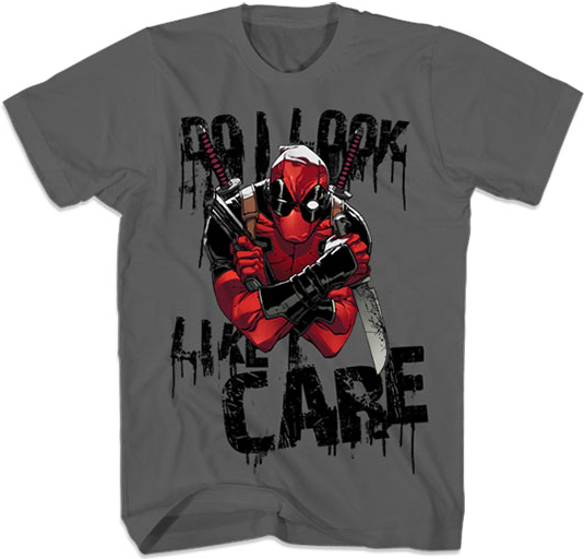 Deadpool Care Look Charcoal T-Shirt Large