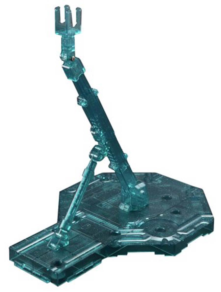 Gundam Display Stand -  Box Of 10 Units - Action Base 1 For 1/144 & 1/100 Kits - Sparkle Clear Green