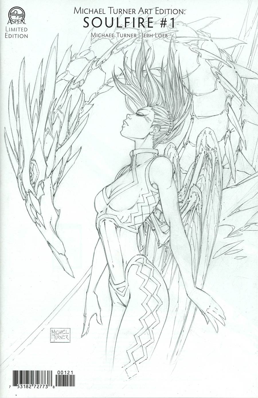 Michael Turner Art Edition Soulfire #1 Cover B Incentive Michael Turner Sketch Variant Cover