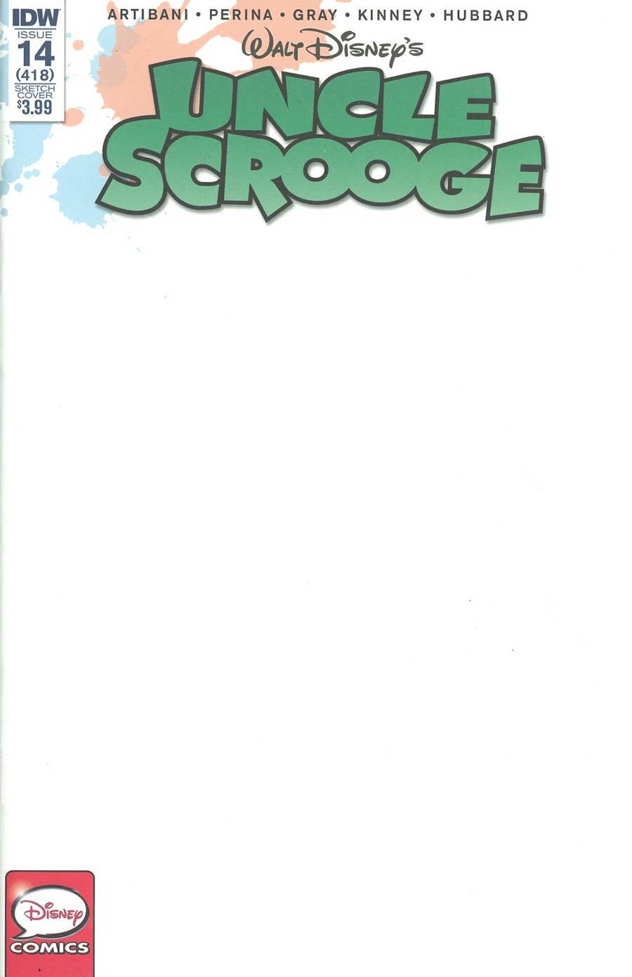 Uncle Scrooge Vol 2 #14 Cover C Incentive Blank Variant Cover