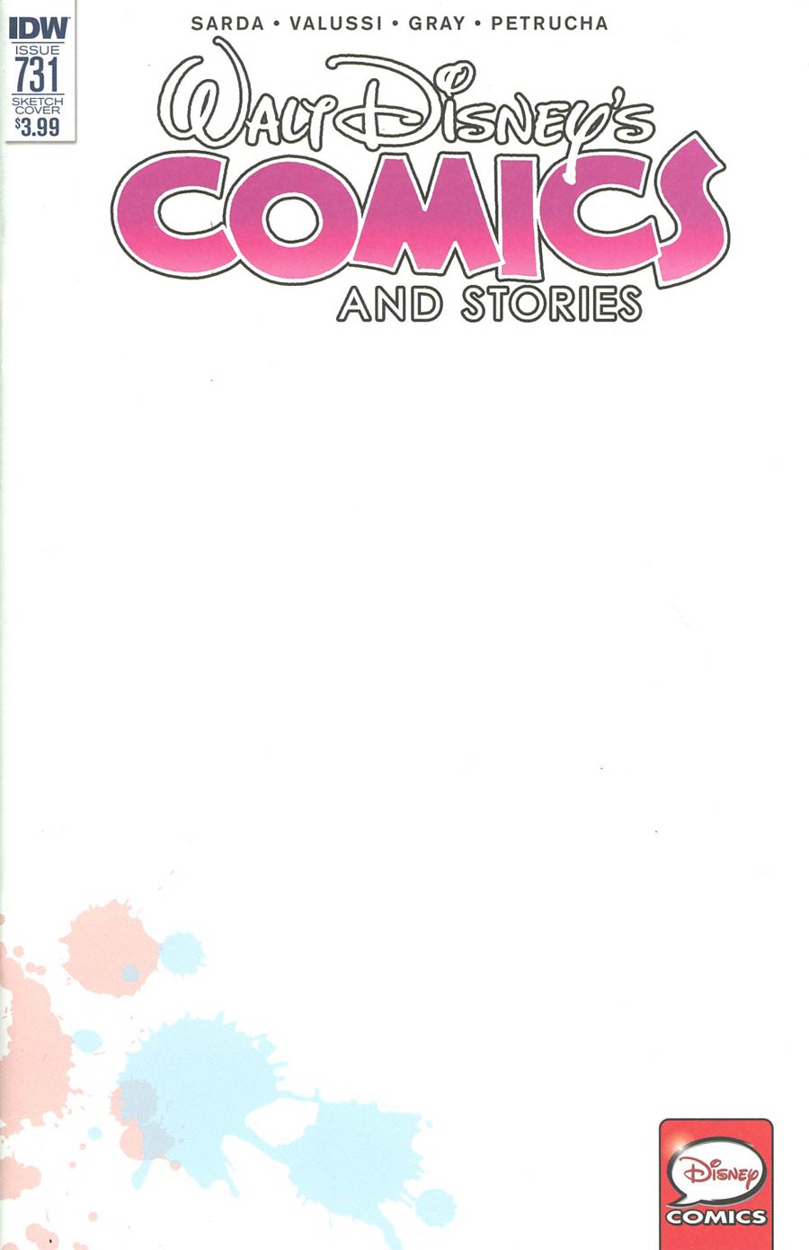 Walt Disneys Comics & Stories #731 Cover C Incentive Blank Variant Cover