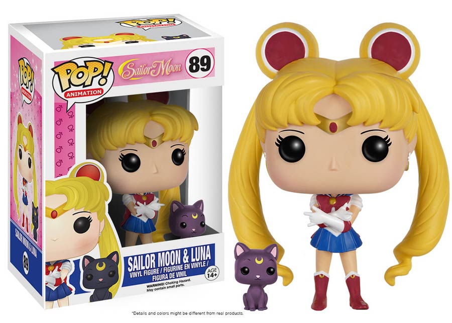 POP Animation 89 Sailor Moon Sailor Moon With Luna Vinyl Figure