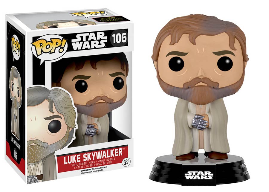 POP Star Wars 106 Episode VII The Force Awakens Luke Skywalker (bearded/robe) Vinyl Bobble Head