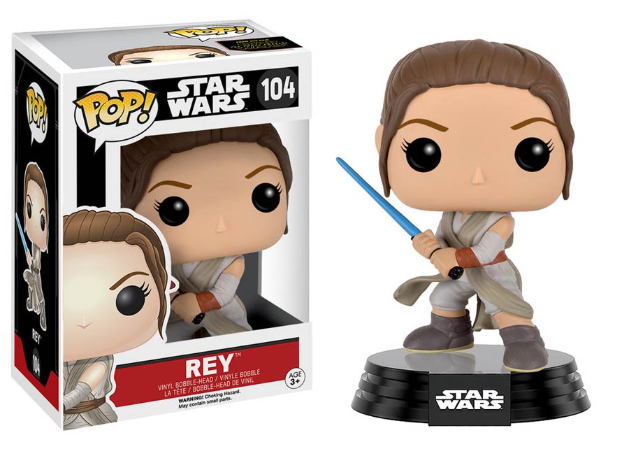 POP Star Wars 104 Episode VII The Force Awakens Rey With Lightsaber Vinyl Bobble Head