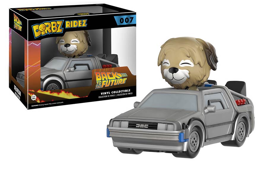 Dorbz Ridez 007 Back To The Future DeLorean With Einstein Vinyl Figure