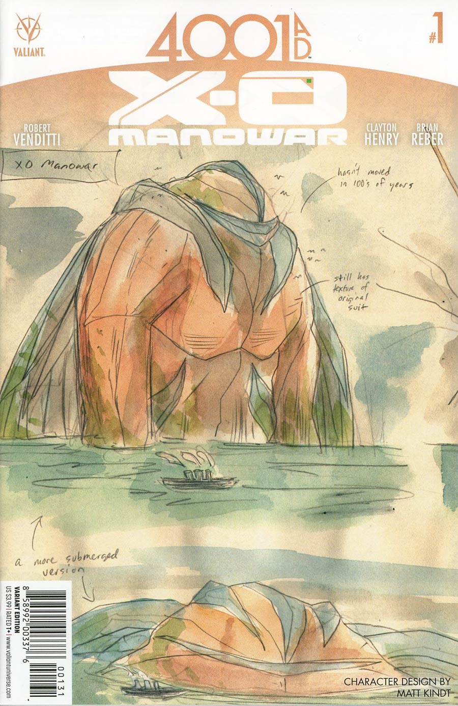 4001 AD X-O Manowar #1 Cover C Incentive Matt Kindt Character Design Variant Cover