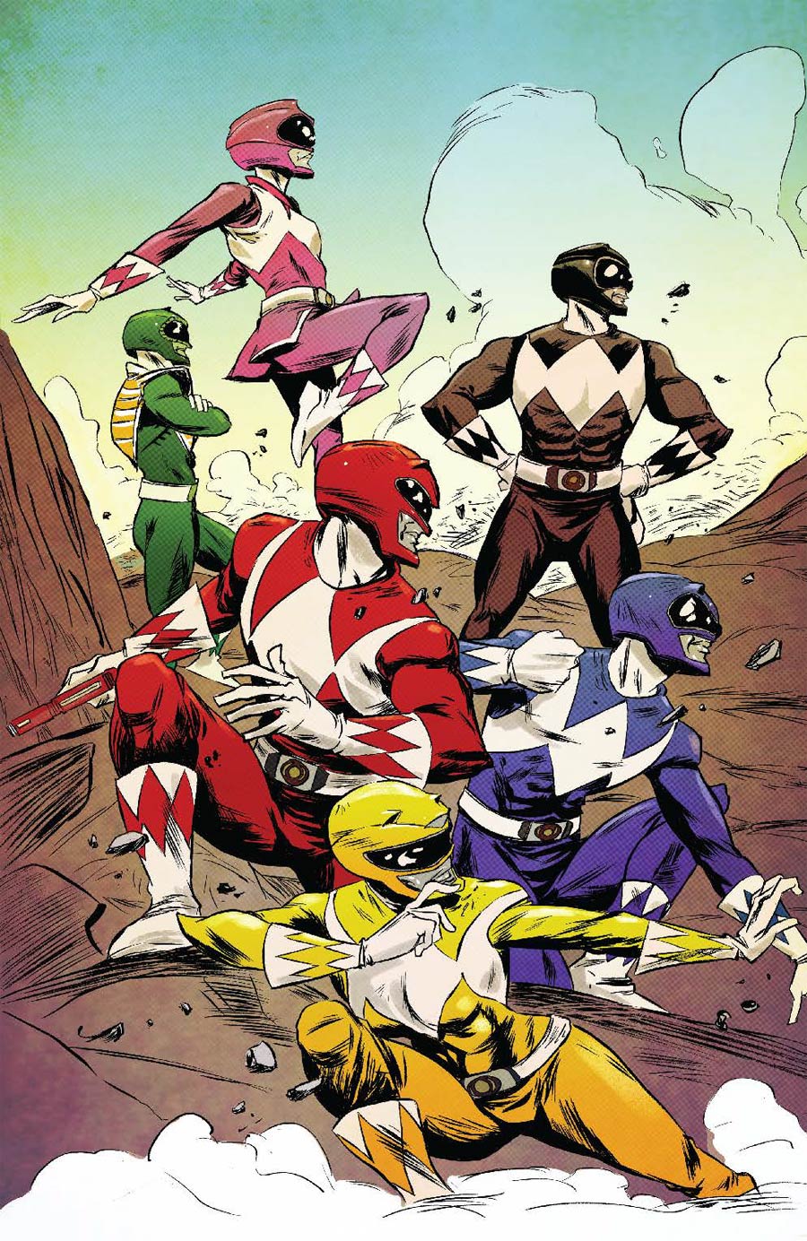 Mighty Morphin Power Rangers (BOOM Studios) #3 Cover E Incentive Sanford Greene Virgin Variant Cover