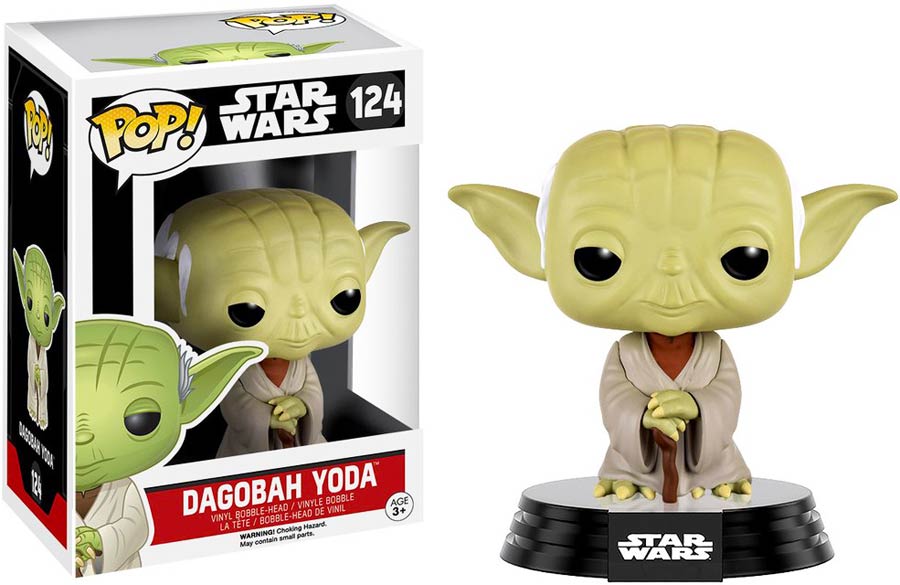 POP Star Wars 124 Dagobah Yoda With Lightsaber Vinyl Figure