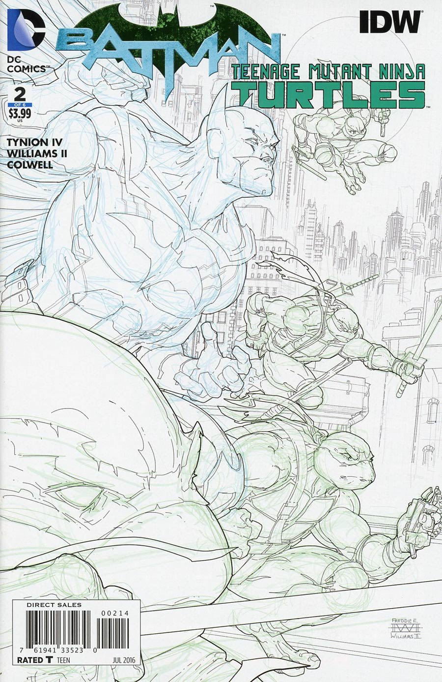 Batman Teenage Mutant Ninja Turtles #2 Cover E 4th Ptg Freddie E Williams II Variant Cover
