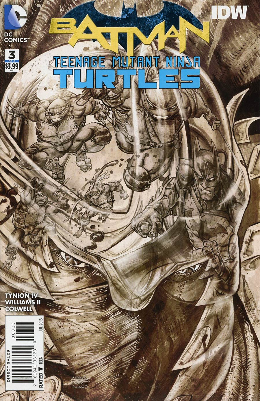 Batman Teenage Mutant Ninja Turtles #3 Cover D 3rd Ptg Freddie E Williams II Variant Cover