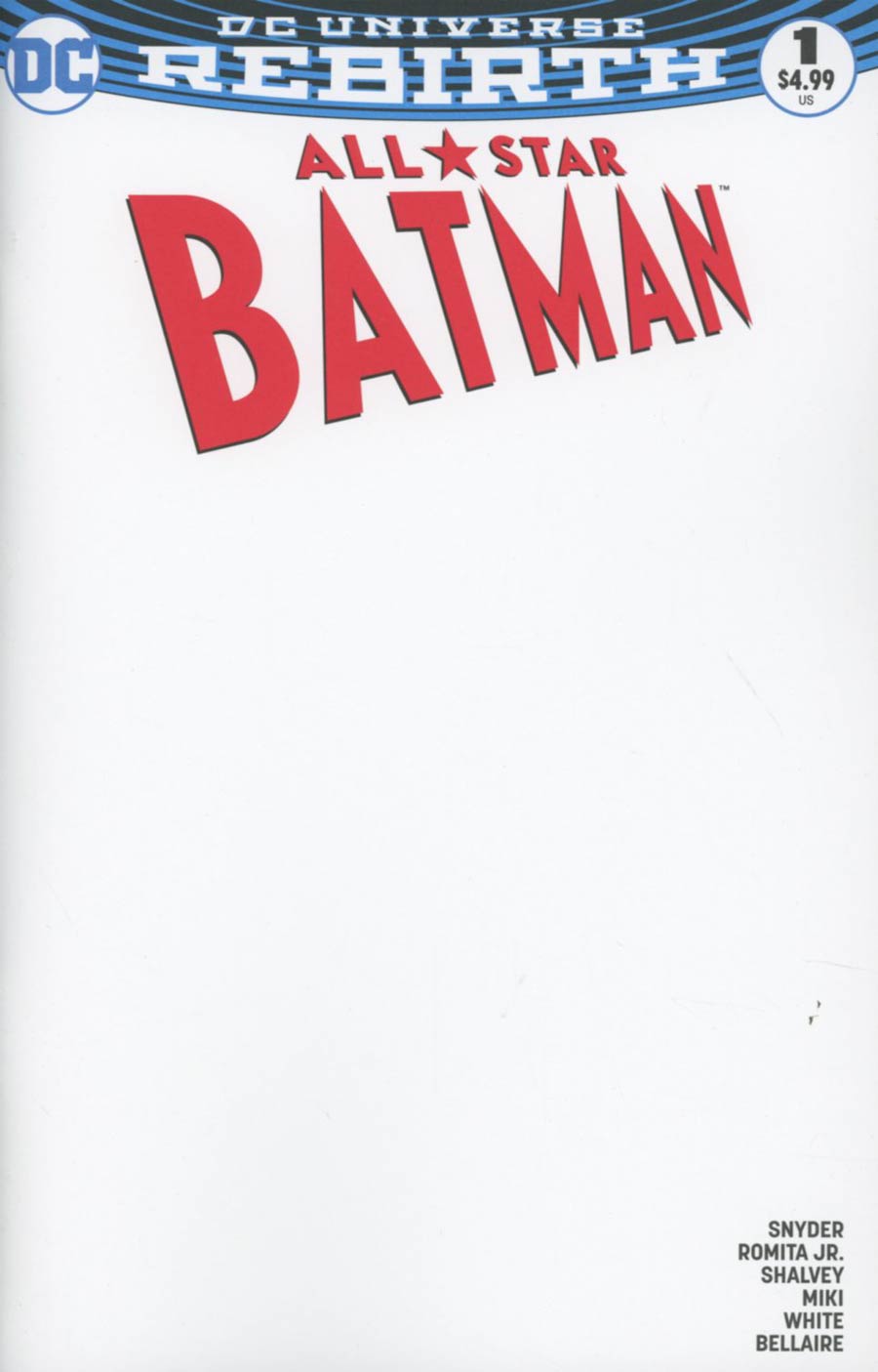 All-Star Batman #1 Cover G Variant Blank Cover