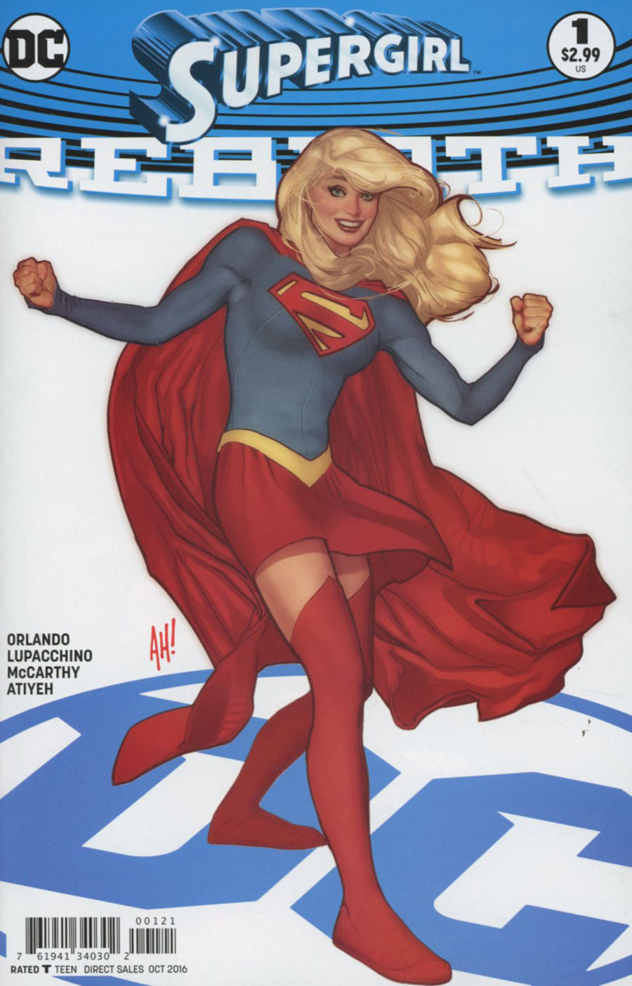 Supergirl Rebirth #1 Cover B Variant Adam Hughes Cover