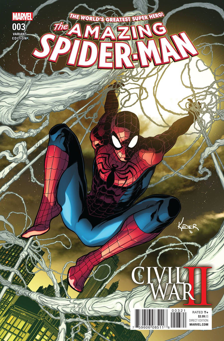 Civil War II Amazing Spider-Man #3 Cover B Variant Aaron Kuder Cover