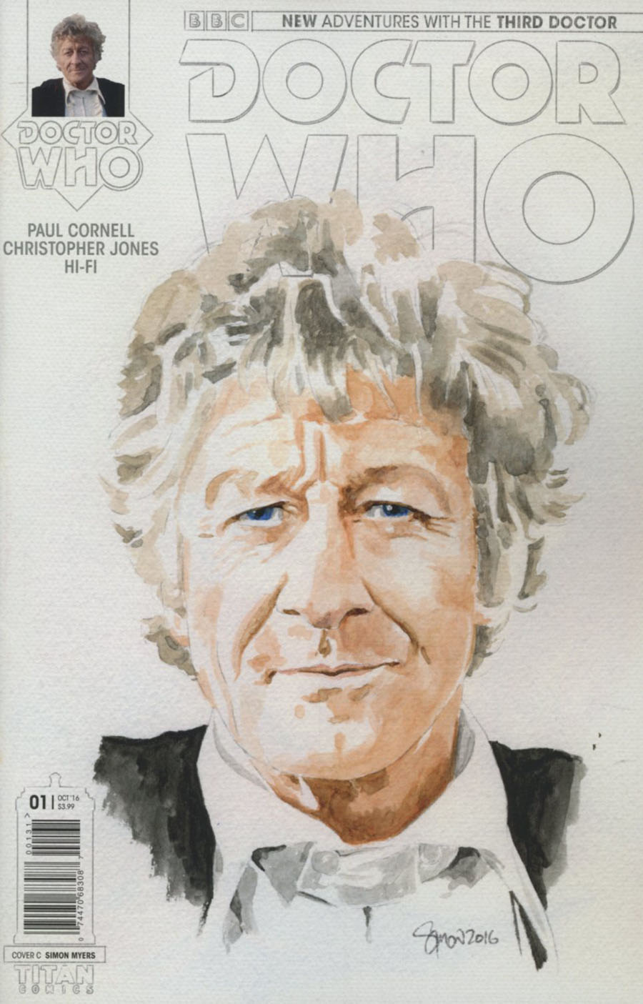 Doctor Who 3rd Doctor #1 Cover C Variant Simon Myers Watercolor Cover
