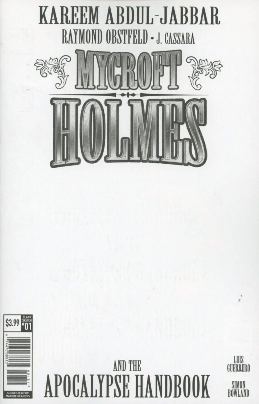 Mycroft Holmes And The Apocalypse Handbook #1 Cover E Variant Blank Cover