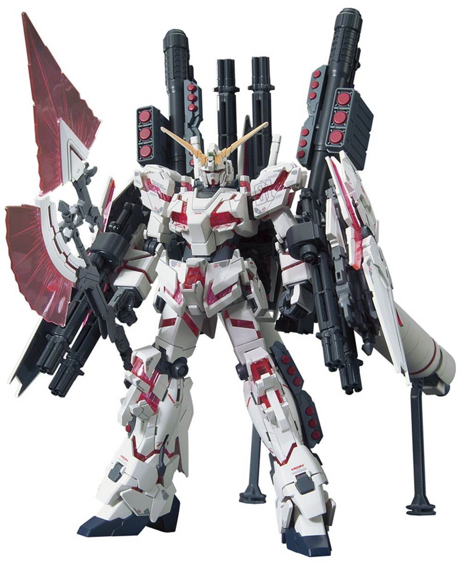 Gundam High Grade Universal Century 1/144 Kit #199 RX-0 Full Armor Unicorn Gundam (Destroy Mode / Red Color Ver.)