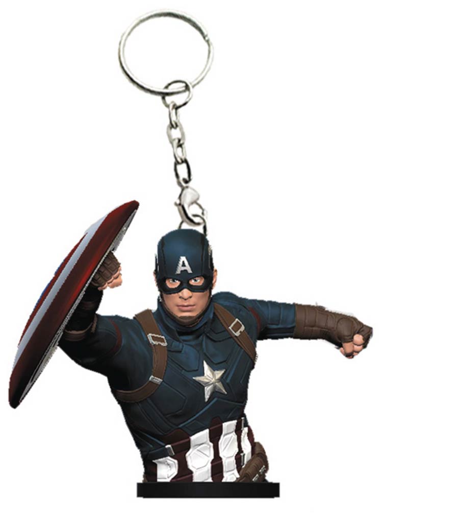 Captain America Civil War Bust Figural Keychain - Captain America
