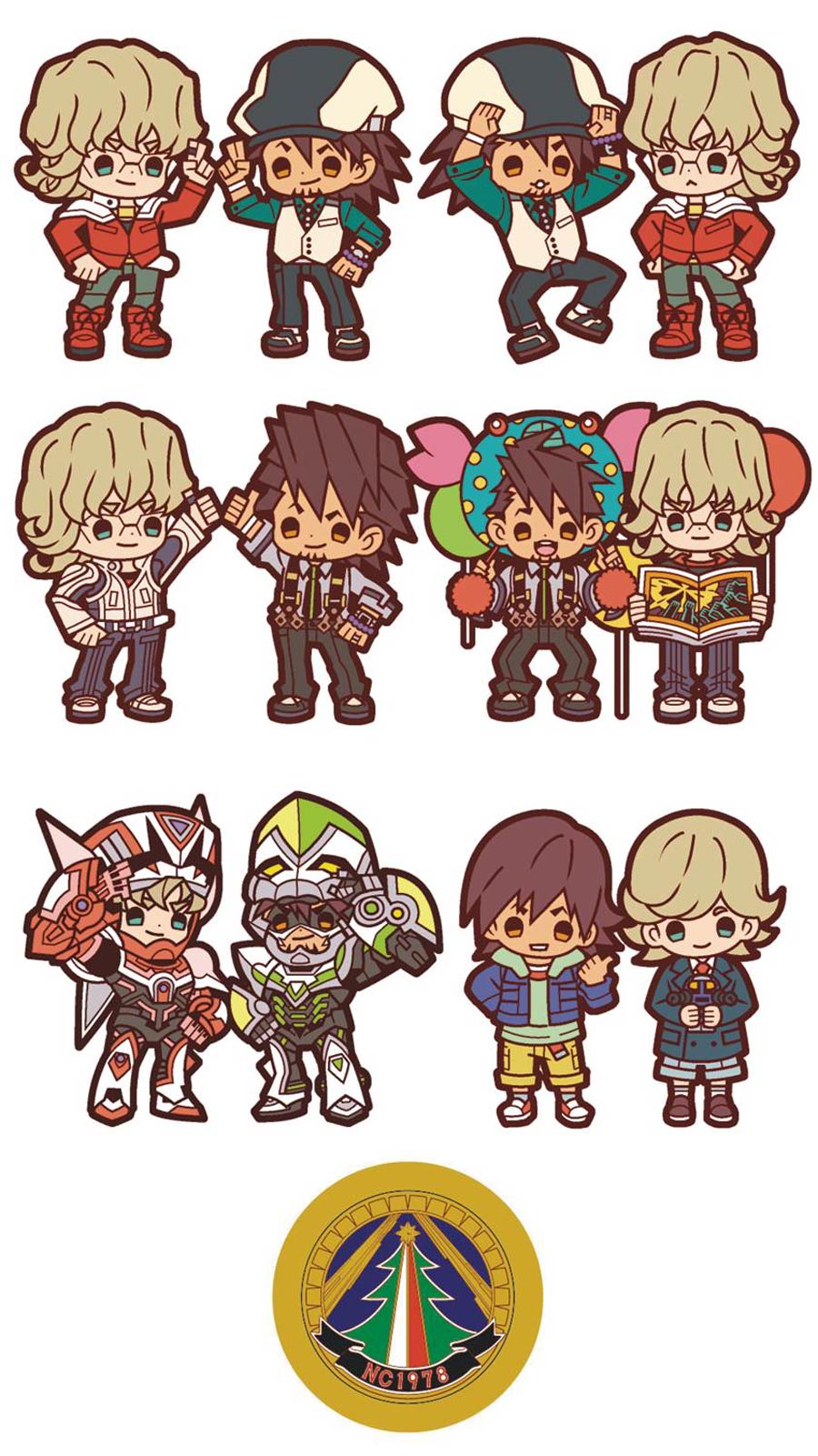 Tiger & Bunny Buddy Collection Rubber Mascot Memorial Pins Set