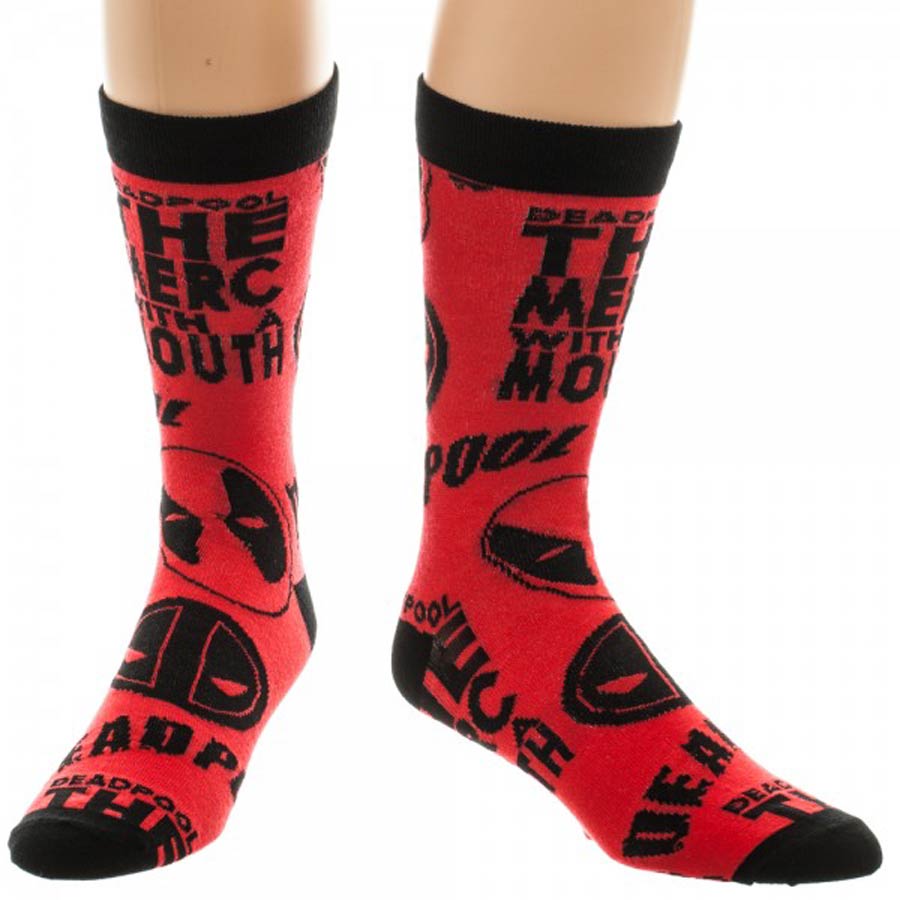 Marvel Deadpool All-Over-Print Crew Socks