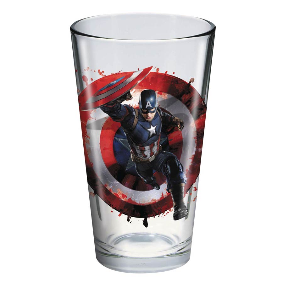 Toon Tumblers Captain America Civil War Pint Glass - Captain America