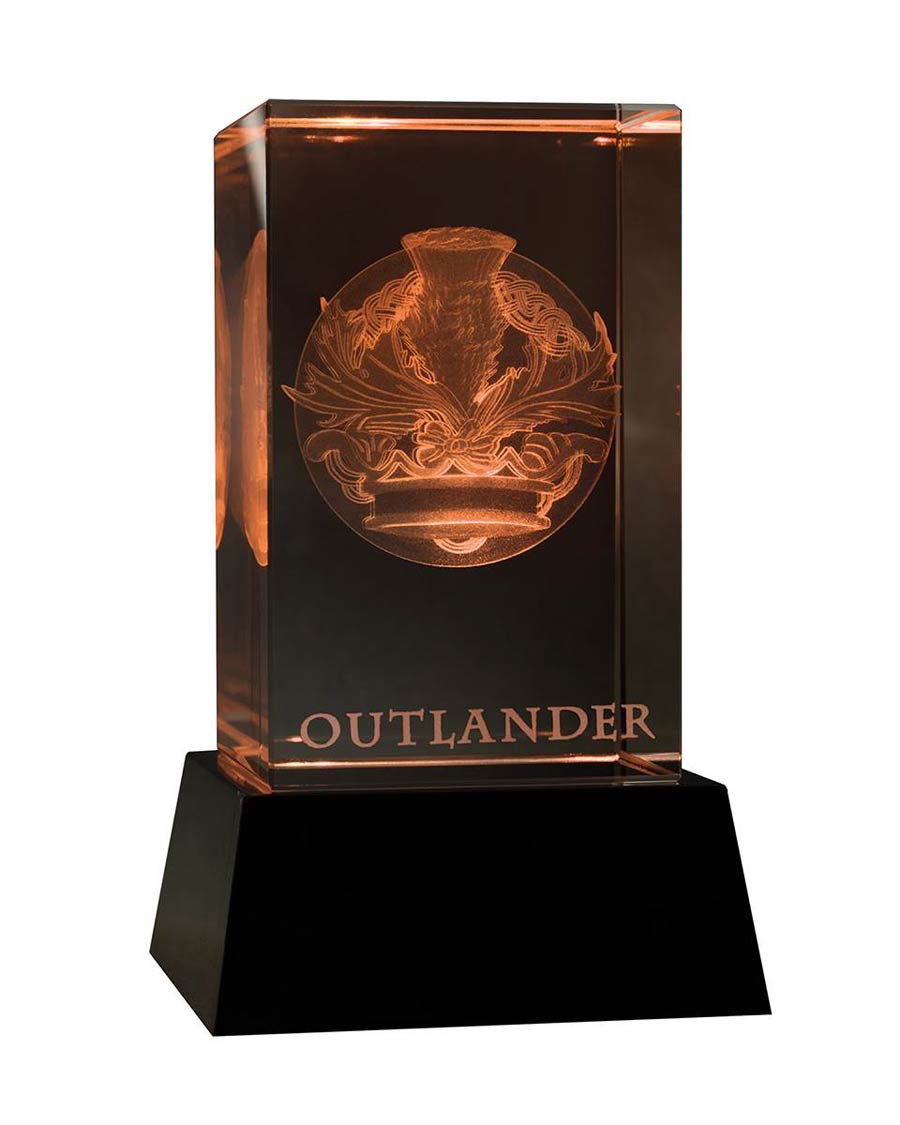 Outlander 3D Crystal Crown & Thistle With Illuminated Base