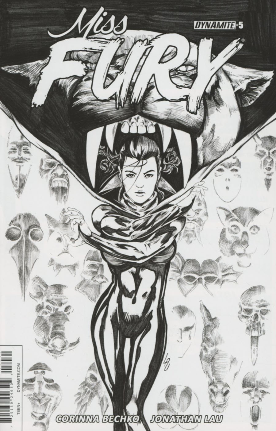 Miss Fury Vol 3 #5 Cover C Incentive Jonathan Lau Black & White Cover