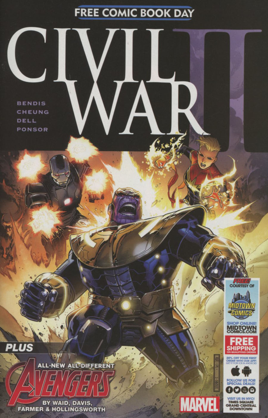 Civil War II #-1 Cover B FCBD 2016 Midtown Exclusive Custom Edition