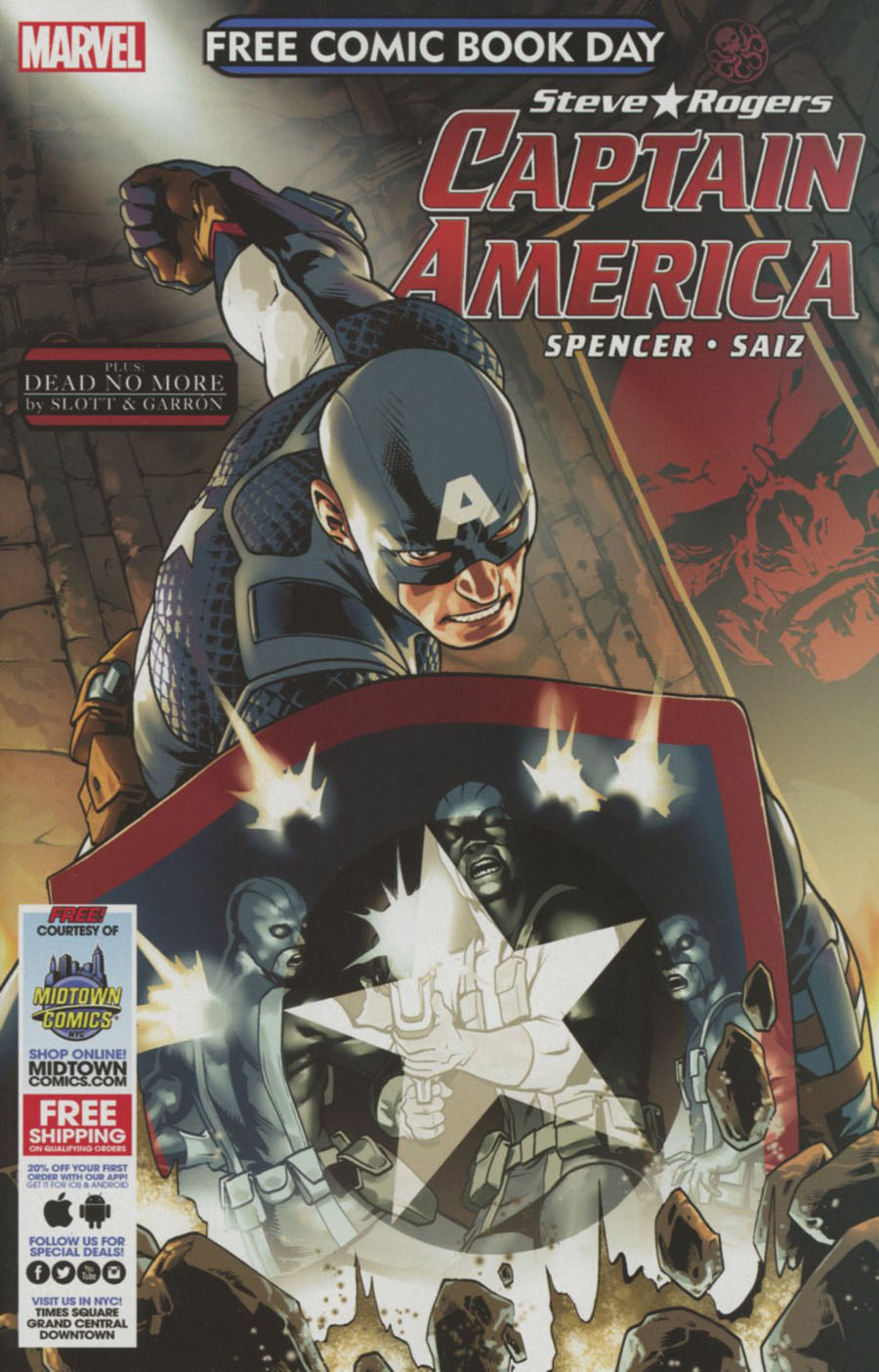 Captain America Steve Rogers #1 Cover J FCBD 2016 Midtown Exclusive Custom Edition