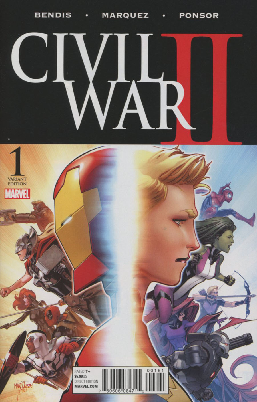 Civil War II #1 Cover M Incentive David Marquez Variant Cover