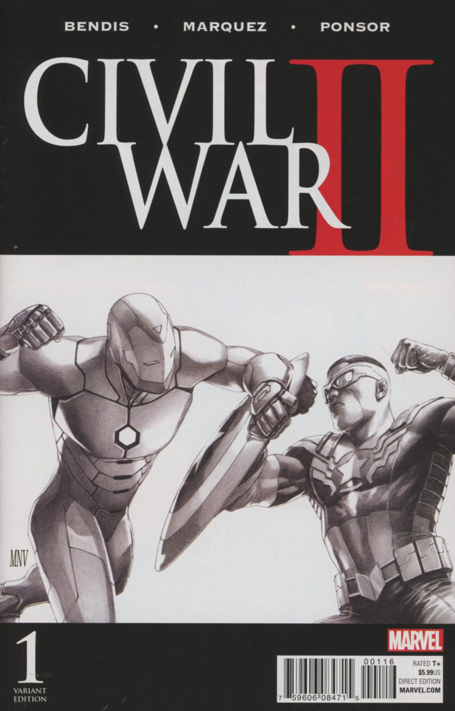 Civil War II #1 Cover O Incentive Steve McNiven Sketch Variant Cover