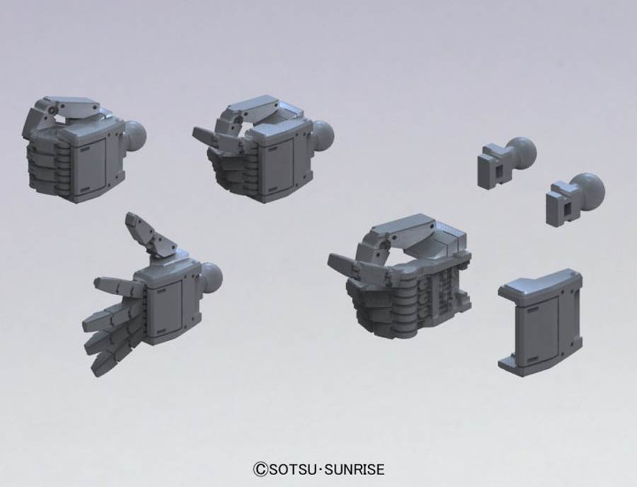 Gundam Builders Parts HD Kit #37 MS Hand 01 EFSF (Dark Gray) Pack 1/144